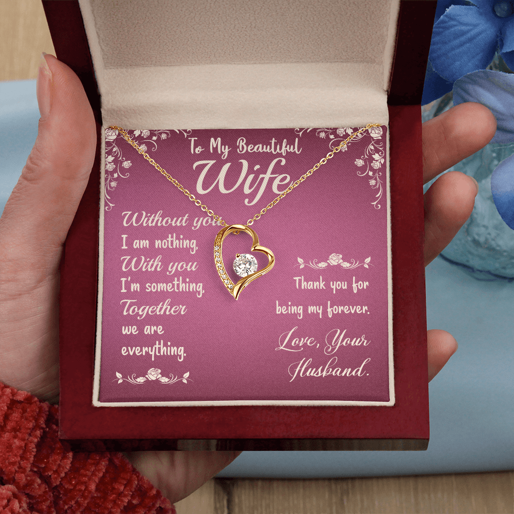 To My Beautiful Wife Heart Necklace