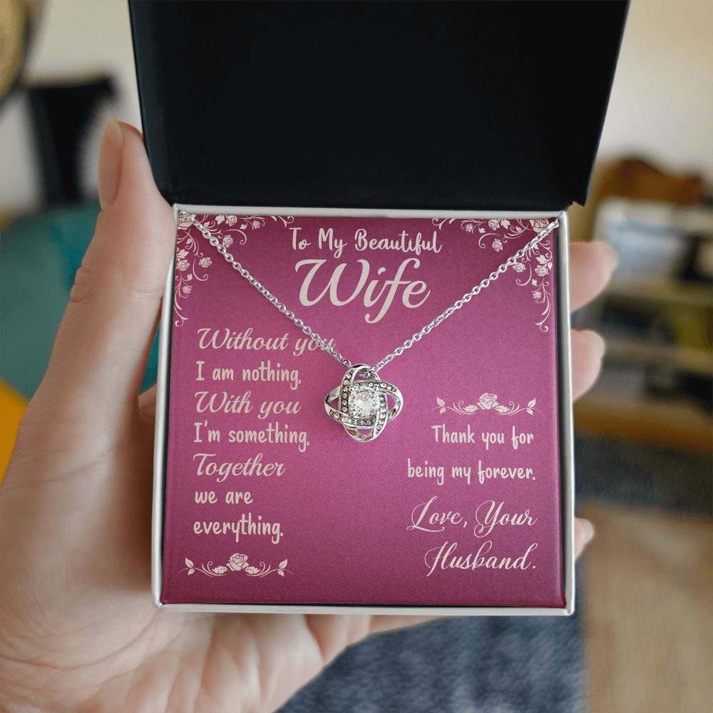 To My Beautiful Wife Love Knot Necklace