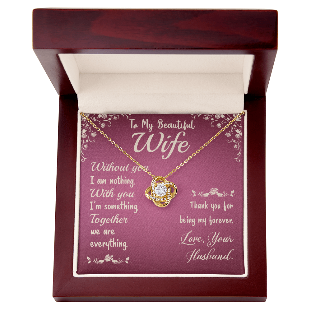 To My Beautiful Wife Love Knot Necklace