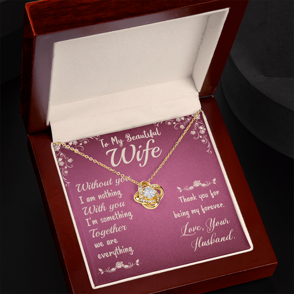 To My Beautiful Wife Love Knot Necklace