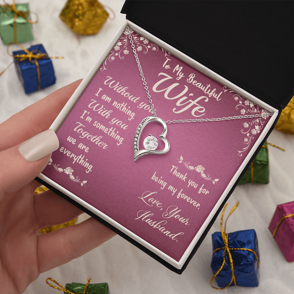 To My Beautiful Wife Heart Necklace