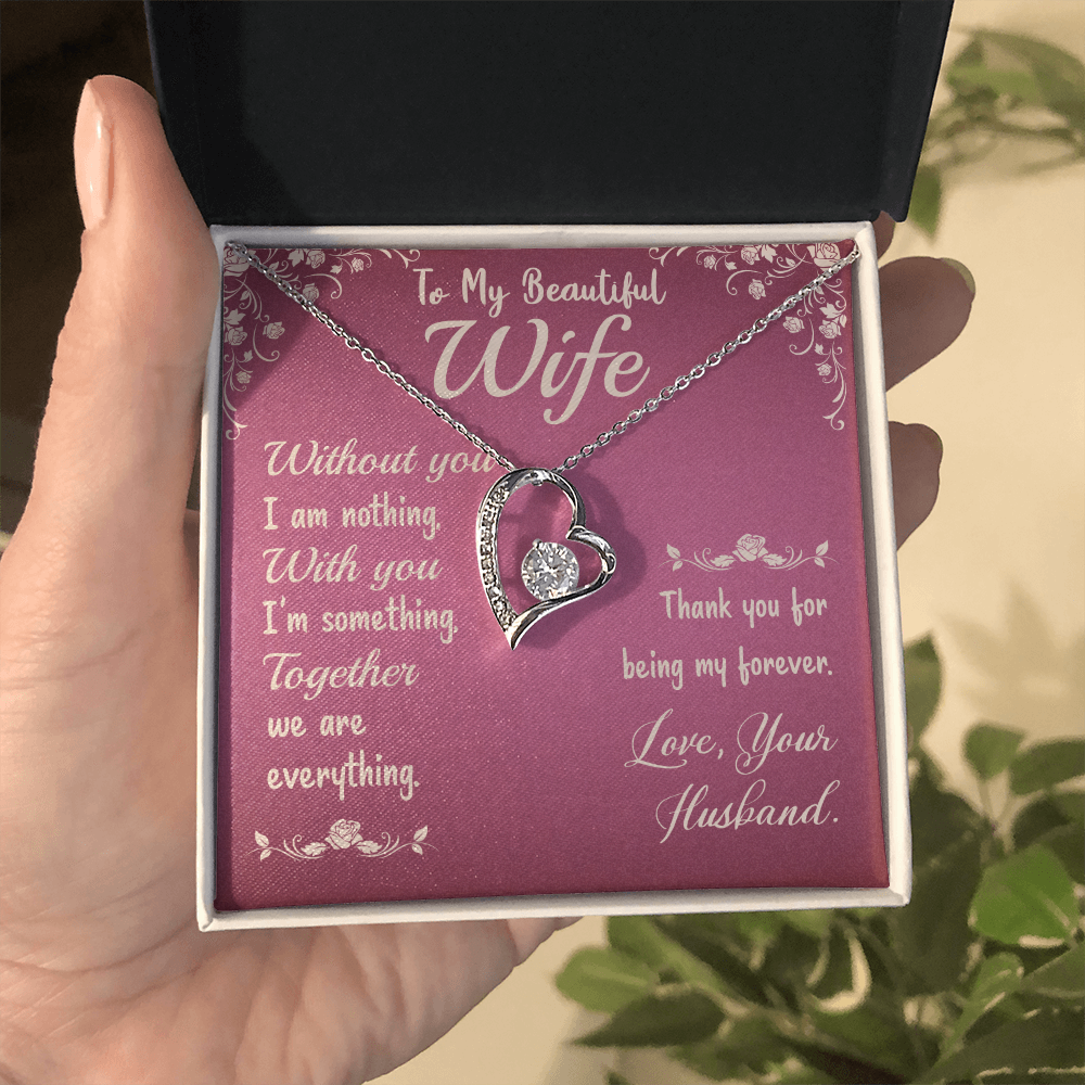 To My Beautiful Wife Heart Necklace
