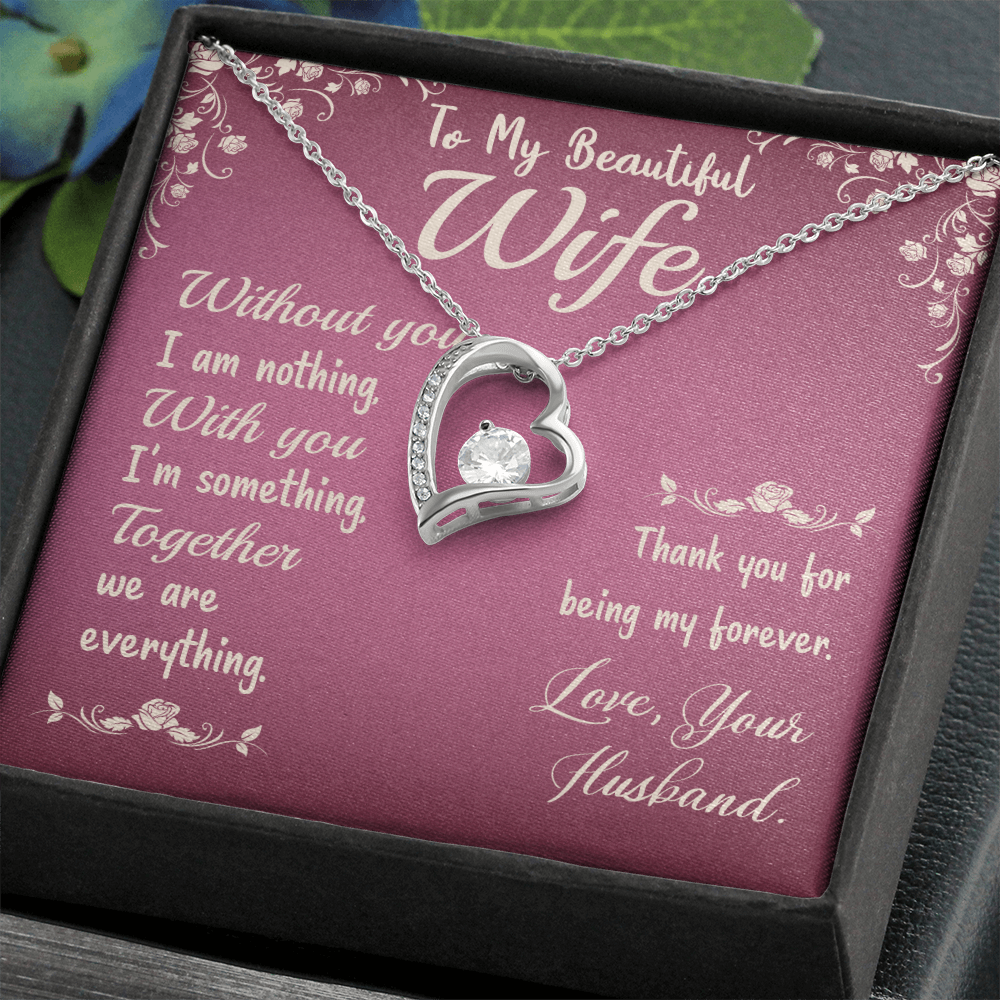 To My Beautiful Wife Heart Necklace