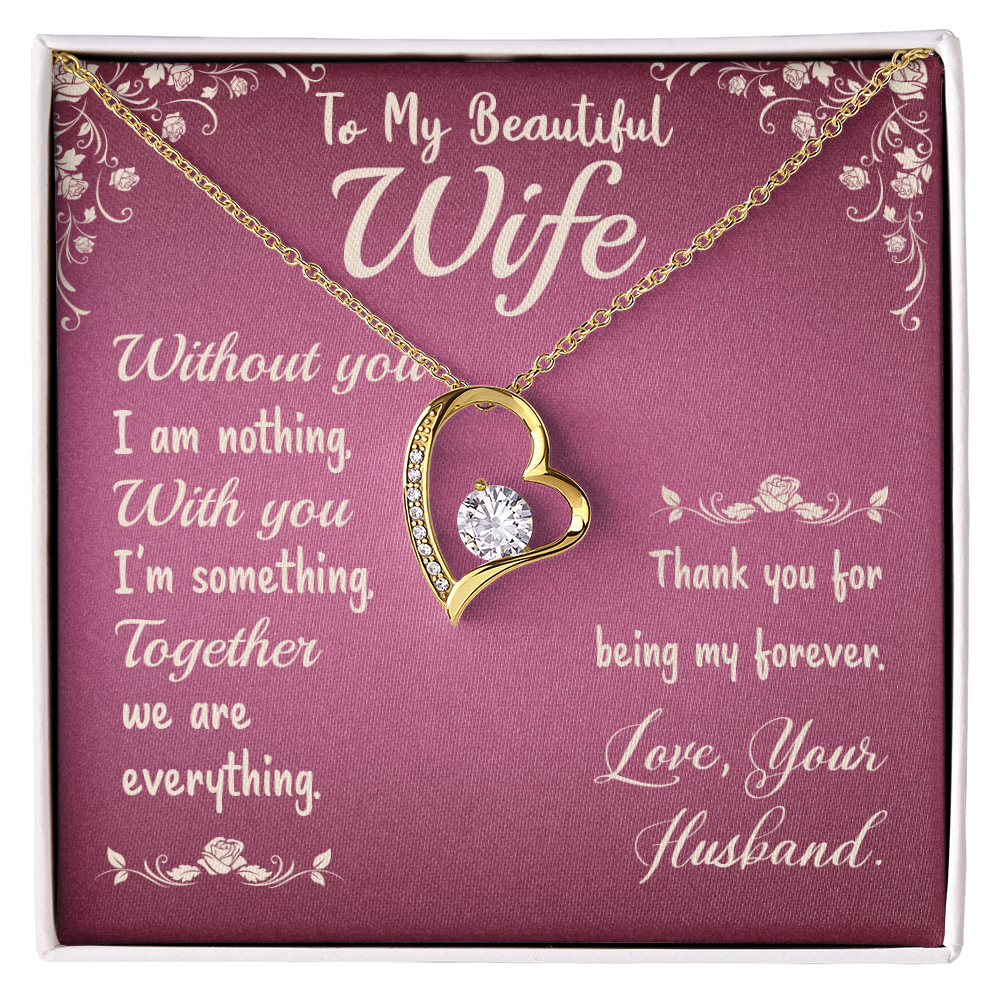 To My Beautiful Wife Heart Necklace
