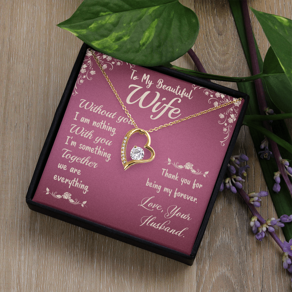 To My Beautiful Wife Heart Necklace