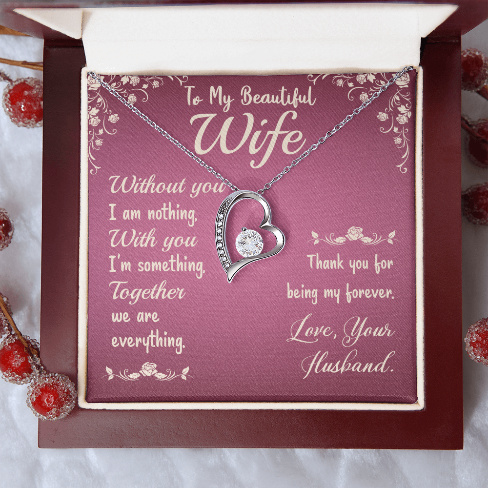 To My Beautiful Wife Heart Necklace