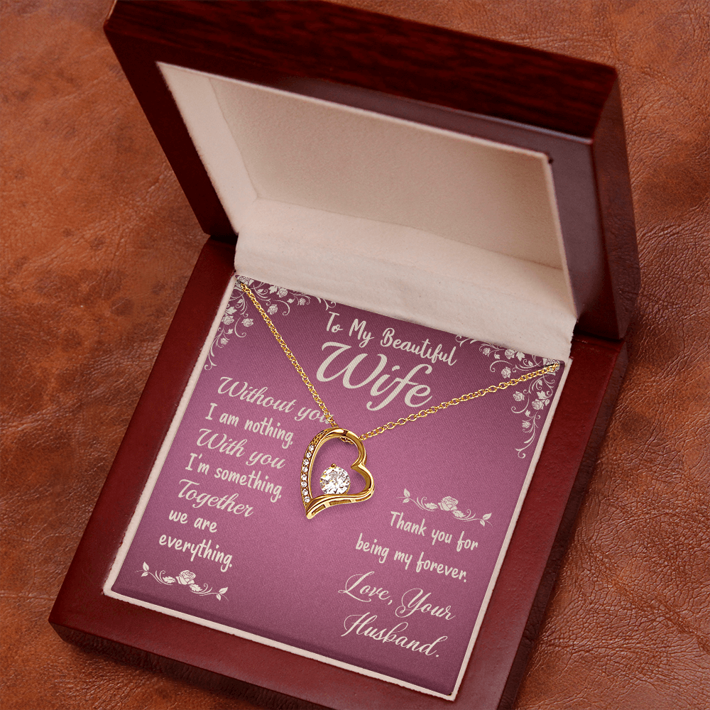 To My Beautiful Wife Heart Necklace