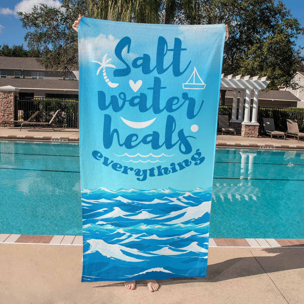 Salt Water Heals Beach Towel