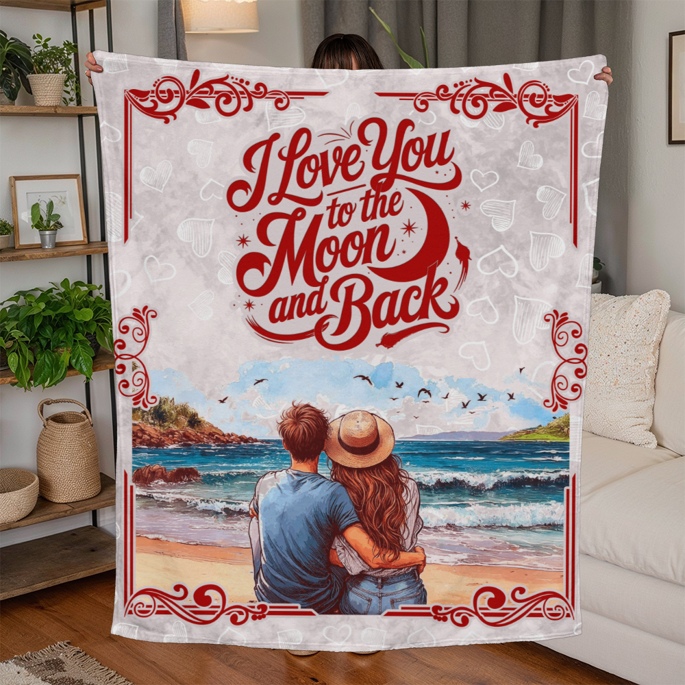 I Love You to the Moon and Back 50"x60" Fleece Blanket