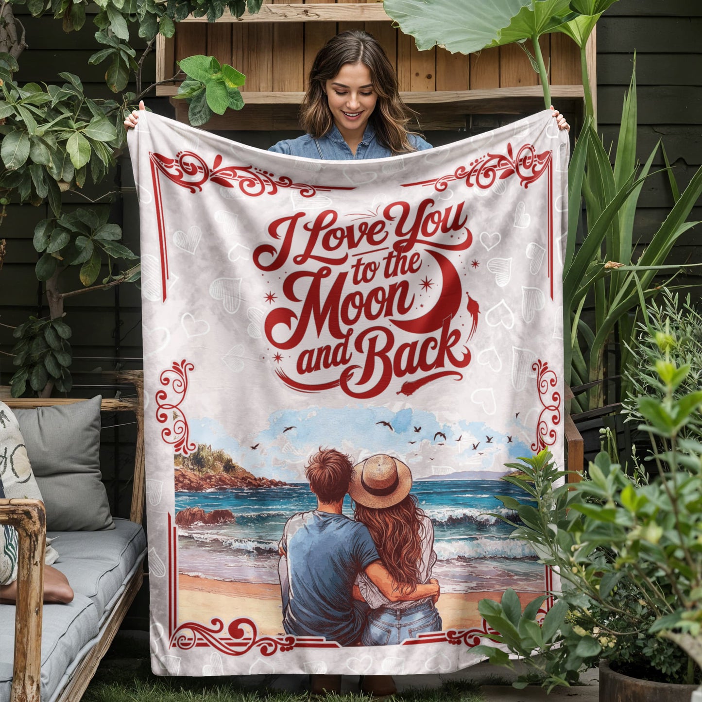 I Love You to the Moon and Back 50"x60" Fleece Blanket