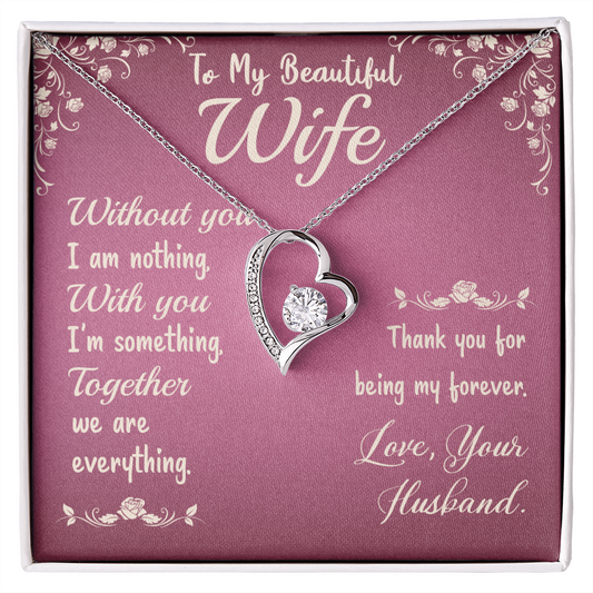 To My Beautiful Wife Heart Necklace