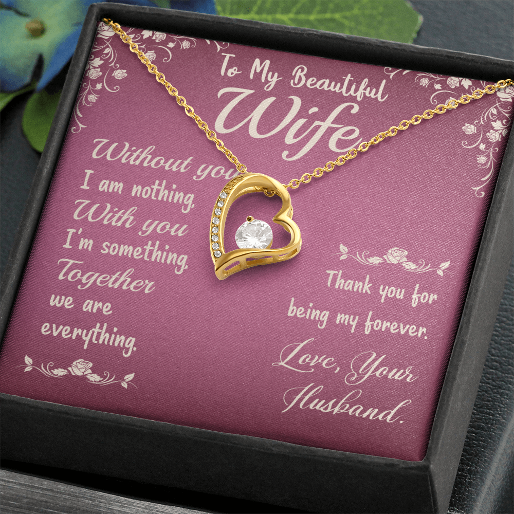 To My Beautiful Wife Heart Necklace