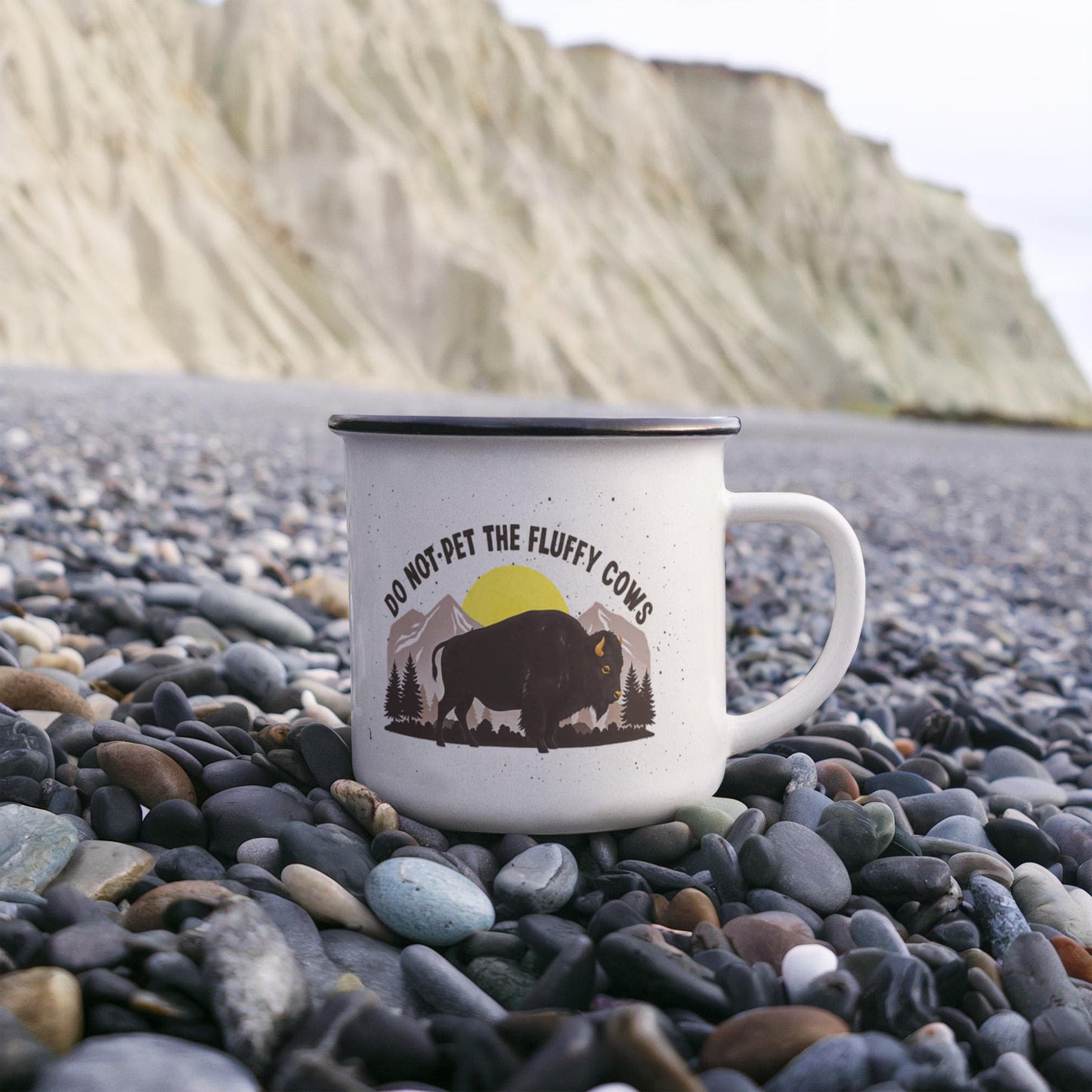 Do Not Pet the Fluffy Cows Enamel Camping Mug